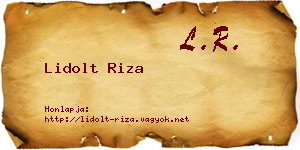 Lidolt Riza névjegykártya